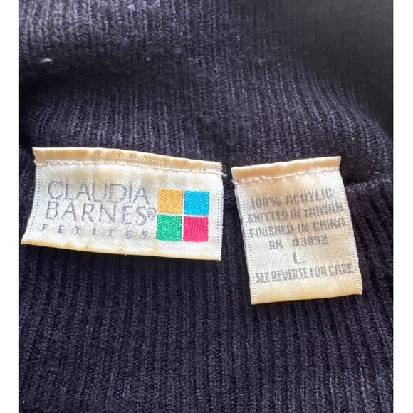 Vintage Claudia Barnes Women's LP Black Long Sleeve Mock Turtle Neck Top Sweater - Picture 2 of 4